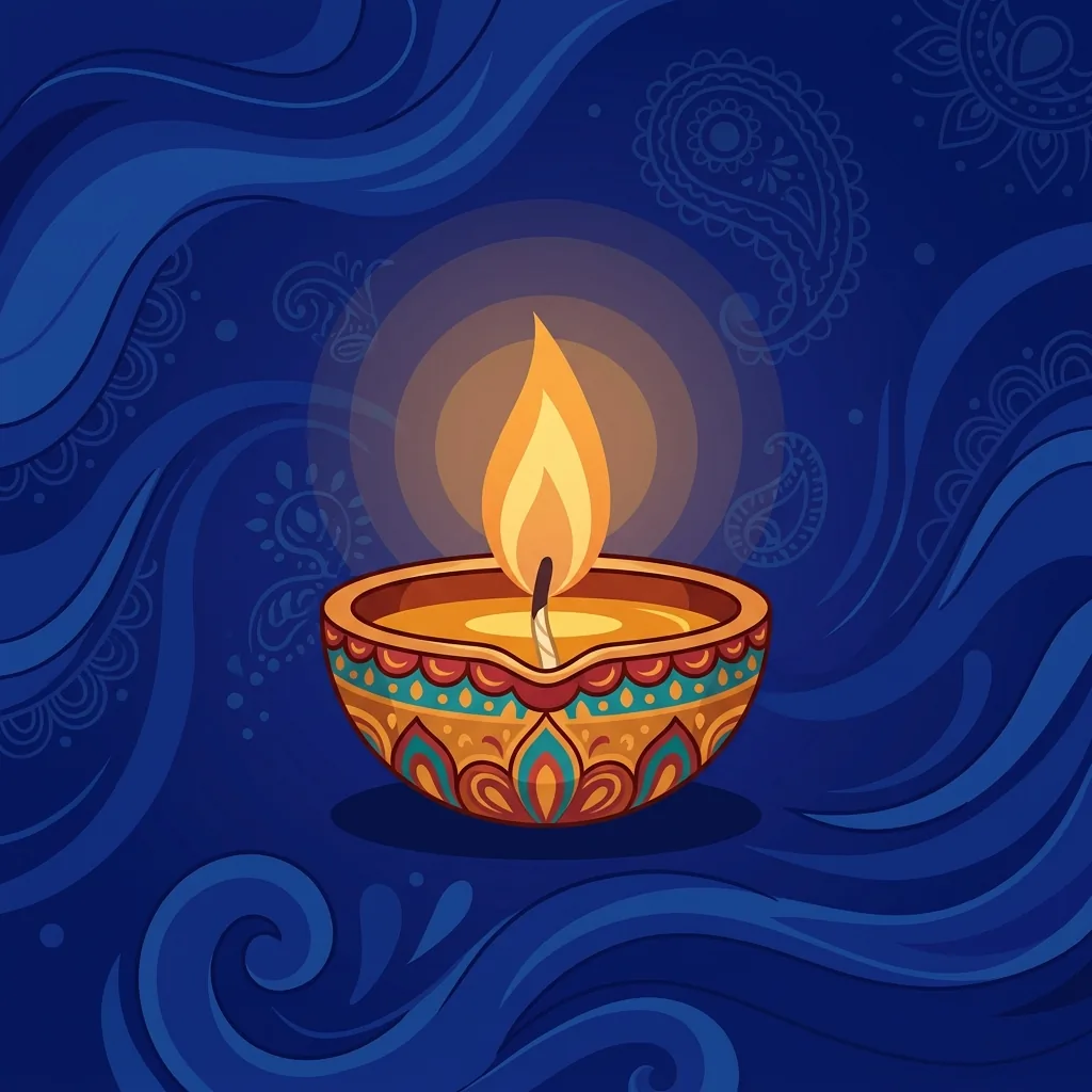 A single oil-lamp glowing in complete darkness, casting no shadow, burning with steady clarity: th...