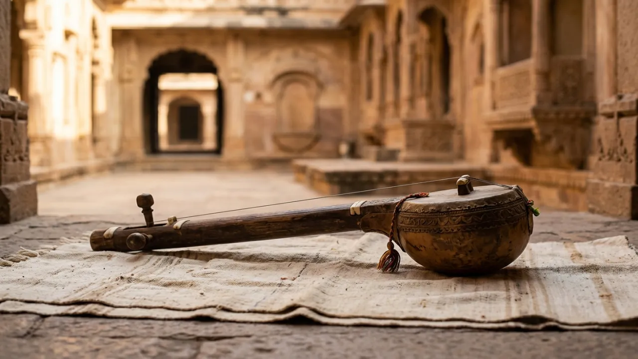 लकड़ी का एकतारा — मीरा बाई का प्रिय भजन-वाद्य