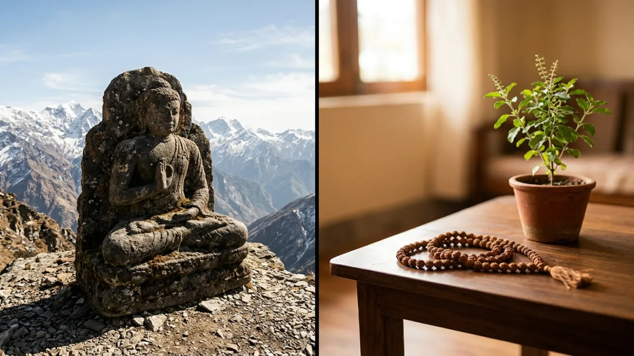 Satyug's mountain austerity beside Kaliyug's home japa — equal fruit